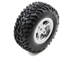 Tires & wheels, assembled, glued (SCT, satin chrome wheels) – TRX5973