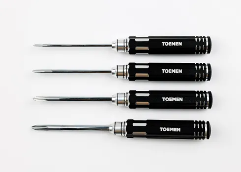 Toemen Modelsport Black/Silver Kruiskopschroevendraaiers – 4 stuks