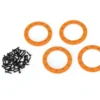 Traxxas Beadlock rings, orange (1.9″) (aluminum) (4)/ 2×10 CS (48) – TRX8169A