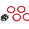 Traxxas Beadlock rings, red (1.9″) (aluminum) (4)/ 2×10 CS (48) – TRX8169R