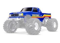 Traxxas Body Bigfoot® No. 8, Officially Licensed replica, complete (painted, decals applied) (assembled with body support for clipless mounting) (fits X-Maxx® MT chassis) – TRX7691-BLUE