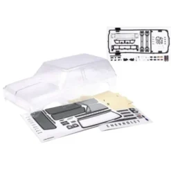 Traxxas Body Chevrolet Blazer 1969 clear requires painting decals window masks includes grille, side mirrors, door handles, windshield wipers, clipless mounting, hardware requires #8072X inner fenders – TRX9131