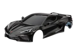 Traxxas Body, Chevrolet Corvette Stingray, complete (black) (painted, decals applied) (includes side mirrors, spoiler, grilles, vents, & clipless mounting) – TRX9311A