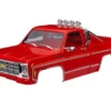 Traxxas Body, Chevrolet K10 Truck (1979), complete, red (includes grille, side mirrors, door handles, roll bar, windshield wipers, & clipless mounting) (requires #9835 front & rear bumpers) – TRX9811-RED