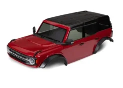 Traxxas Body, Ford Bronco (2021), complete, red (painted) (includes grille, side mirrors, door handles, fender flares, windshield wipers, spare tire mount, & clipless mounting) (requires TRX8080X inner fenders) – TRX9211R