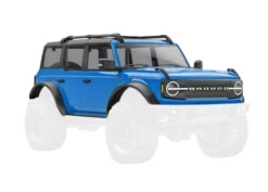 Traxxas Body, Ford Bronco (2021), complete, blue (includes grille, side mirrors, door handles, fender flares, windshield wipers, spare tire mount, & clipless mounting) – TRX9711-BLUE
