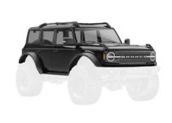 Traxxas Body, Ford Bronco (2021), complete, black (includes grille, side mirrors, door handles, fender flares, windshield wipers, spare tire mount, & clipless mounting) – TRX9711-BLK