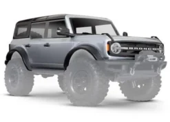 Traxxas Body Ford Bronco (2021), complete, Iconic Silver (painted) (includes grille, side mirrors, door handles, fender flares, windshield wipers, spare tire mount, & clipless mounting) (requires 8080X inner fenders) – TRX9211G