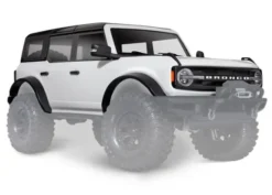 Traxxas Body, Ford Bronco (2021), complete, Oxford White (painted) (includes grille, side mirrors, door handles, fender flares, windshield wipers, spare tire mount, & clipless mounting) (requires TRX8080X inner fenders) – TRX9211L