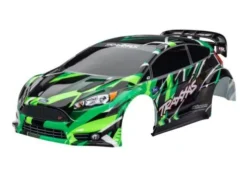 Traxxas Body, Ford Fiesta ST Rally VXL, green (painted, decals applied) (assembled with rear wing, body support, & body mount latches for clipless mounting) – TRX7427-GRN