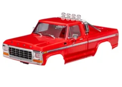 Traxxas Body, Ford F-150 Truck (1979), complete, red (includes grille, side mirrors, door handles, roll bar, windshield wipers, side trim, & clipless mounting) (requires #9834 front & rear bumpers) – TRX9812-RED
