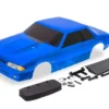 Traxxas Body, Ford Mustang, Fox Body, blue (painted, decals applied) (includes side mirrors, wing, wing retainer, rear body mount posts, foam body bumper, & mounting hardware) – TRX9421X