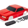 Traxxas Body, Ford Mustang, Fox Body, red (painted, decals applied) (includes side mirrors, wing, wing retainer, rear body mount posts, foam body bumper, & mounting hardware) – TRX9421R