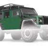 Traxxas Body, Land Rover Defender, green (complete with ExoCage, inner fenders, fuel canisters, and jack) – TRX8011G