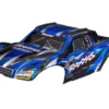 Traxxas Body, Maxx Slash, blue (painted)/ decal sheet (assembled with body support, body plastics, & latches for clipless mounting) – TRX10211-BLUE