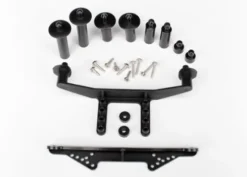 Traxxas Body mount, front & rear (black)/ body posts, 52mm (2), 38mm (2), 25mm (2), 6.5mm (2)/ body post extensions (4)/ hardware – TRX1914R
