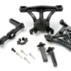 Traxxas Body mounts, front & rear/ body mount posts, front & rear/ 2.5x18mm screw pins (4)/ 4x10mm BCS (1) – TRX5314