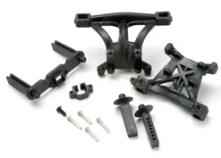 Traxxas Body mounts, front & rear/ body mount posts, front & rear/ 2.5x18mm screw pins (4)/ 4x10mm BCS (1) – TRX5314