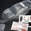 Traxxas Body, Rustler (clear, requires painting)/window, lights decal sheet/ wing and aluminum hardware – TRX3714