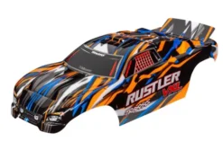 Traxxas Body, Rustler VXL, orange (painted, decals applied) – TRX3726T