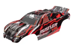 Traxxas Body, Rustler VXL, red (painted, decals applied) – TRX3726