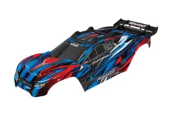 Traxxas Body, Rustler 4X4 VXL, blue/ window, grille, lights decal sheet (assembled with front & rear body mounts and rear body support for clipless mounting) – TRX6717A