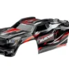 Traxxas Body, Sledge, red/ window, grille, lights decal sheet (assembled with front & rear body mounts and rear body support for clipless mounting) – TRX9511R