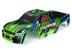 Traxxas Body, Stampede VXL, green & blue (painted, decals applied) – TRX3620G