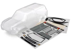 Traxxas Body with camper, TRX-4 Sport (clear, trimmed, requires painting)/ window masks/ decal sheet – TRX8112