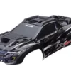Traxxas Body, XRT, black (painted, decals applied) (assembled with front & rear body supports for clipless mounting, roof & hood skid pads) – TRX7840