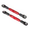 Traxxas Camber links, front (TUBES red-anodized, 7075-T6 aluminum, stronger than titanium) (83mm) (2)/ rod ends, rear (4)/ rod ends, front (4)/ aluminum wrench (1) – TRX3643R