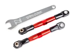 Traxxas Camber links, front (TUBES red-anodized, 7075-T6 aluminum, stronger than titanium) (2) (assembled with rod ends and hollow balls)/ aluminum wrench (1) (fits Drag Slash) – TRX2444R