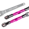 Traxxas Camber links, front (TUBES pink-anodized, 7075-T6 aluminum, stronger than titanium) (2) (assembled with rod ends and hollow balls)/ aluminum wrench (1) (fits Drag Slash) – TRX2444P