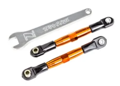 Traxxas Camber links, front (TUBES orange-anodized, 7075-T6 aluminum, stronger than titanium) (2) (assembled with rod ends and hollow balls)/ aluminum wrench (1) (fits Drag Slash) – TRX2444T
