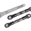 Traxxas Camber links, rear (TUBES charcoal gray-anodized, 7075-T6 aluminum, stronger than titanium) (2) (assembled with rod ends and hollow balls)/ aluminum wrench (1) (fits Drag Slash) – TRX2443A
