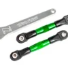 Traxxas Camber links, rear (TUBES green-anodized, 7075-T6 aluminum, stronger than titanium) (2) (assembled with rod ends and hollow balls)/ aluminum wrench (1) (fits Drag Slash) – TRX2443G