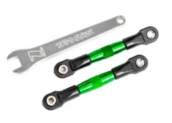 Traxxas Camber links, rear (TUBES green-anodized, 7075-T6 aluminum, stronger than titanium) (2) (assembled with rod ends and hollow balls)/ aluminum wrench (1) (fits Drag Slash) – TRX2443G