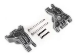 Traxxas Carriers, stub axle, rear, extreme heavy duty, gray (left & right)/ 3x41mm hinge pins (2)/ 3x20mm BCS (2) (for use with #9080 upgrade kit) – TRX9050-GRAY