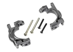 Traxxas Caster blocks (c-hubs), extreme heavy duty, gray (left & right)/ 3x32mm hinge pins (2)/ 3x20mm BCS (2) (for use with #9080 upgrade kit) – TRX9032-GRAY