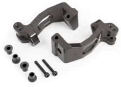 Traxxas CASTER BLOCKS (C-HUBS), 6061-T6 ALUMINUM (DARK TITANIUM-ANODIZED), LEFT & RIGHT/ KINGPIN BUSHINGS (4) – TRX9532A