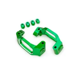 traxxas Caster blocks, 6061-T6 aluminum green-anodized left & right 4x22mm pin (4) 3x10mm BCS with threadlock 4, retainers 4 – TRX10232-GRN