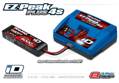 Traxxas Charger, EZ-Peak Plus 4s, 8 amp, NiMH/LiPo with iD Auto Battery Identification – TRX2981