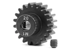 Traxxas Gear, 20-T pinion (machined, hardened steel) (1.0 metric pitch) (fits 5mm shaft)/ set screw – TRX6494R