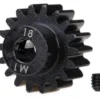 Traxxas Gear, 18-T pinion (machined) (1.0 metric pitch) (fits 5mm shaft)/ set screw (compatible with steel spur gears) – TRX6491R