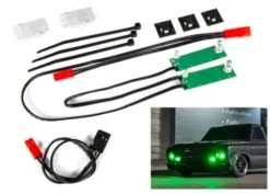 Traxxas LED light set, front, complete (green) (includes light harness, power harness, zip ties (9)) – TRX9496G