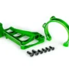 Traxxas Motor mounts (front & rear) (green-anodized 6061-T6 aluminum)/ 3x10mm CCS (with threadlock) (4)/ 4x12mm BCS (with threadlock) (2) (for use with #3483 motor – TRX10262-GRN