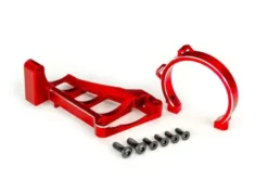 Traxxas Motor mounts (front & rear) (red-anodized 6061-T6 aluminum)/ 3x10mm CCS (with threadlock) (4)/ 4x12mm BCS (with threadlock) (2) (for use with #3483 motor) – TRX10262-RED