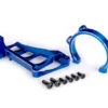 Traxxas Motor mounts (front & rear) (blue-anodized 6061-T6 aluminum)/ 3x10mm CCS (with threadlock) (4)/ 4x12mm BCS (with threadlock) (2) (for use with #3483 motor) – TRX10262-BLUE