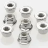 Traxxas Nuts, 4mm flanged nylon locking (steel, serrated) (8) – TRX3647