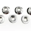 Traxxas Nuts, 5mm flanged nylon locking (steel, serrated) (8) – TRX5147X